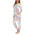 thumbnail image 2 of Renewold Thermal Nightwear for Women Pajama Set Easter Egg Rabbit Long Sleeve Tops & Long Pants 2 Pieces Loose Fit Daily Wear Nightwear Lounge Wear Size S, 2 of 4