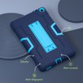 thumbnail image 4 of Shockproof Silicone Case with PC Stand for ONN 10.1 2022 Tablet (100071485), Durable, Full Protection, Multi-Angle Stand (Navy Blue,onn 10.1 2022 (100071485 )), 4 of 9