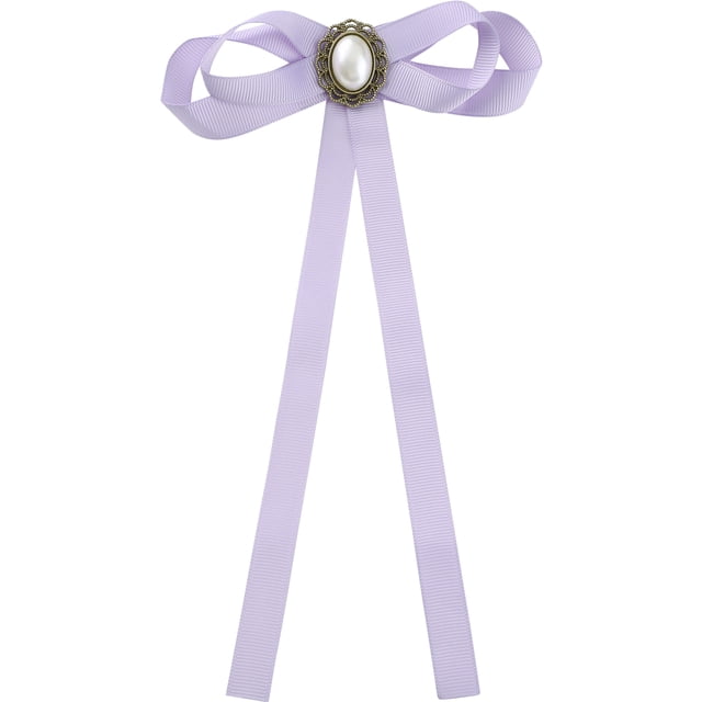 INSPIRE CHIC Broche de lazo preatado para mujeres con perla falsa