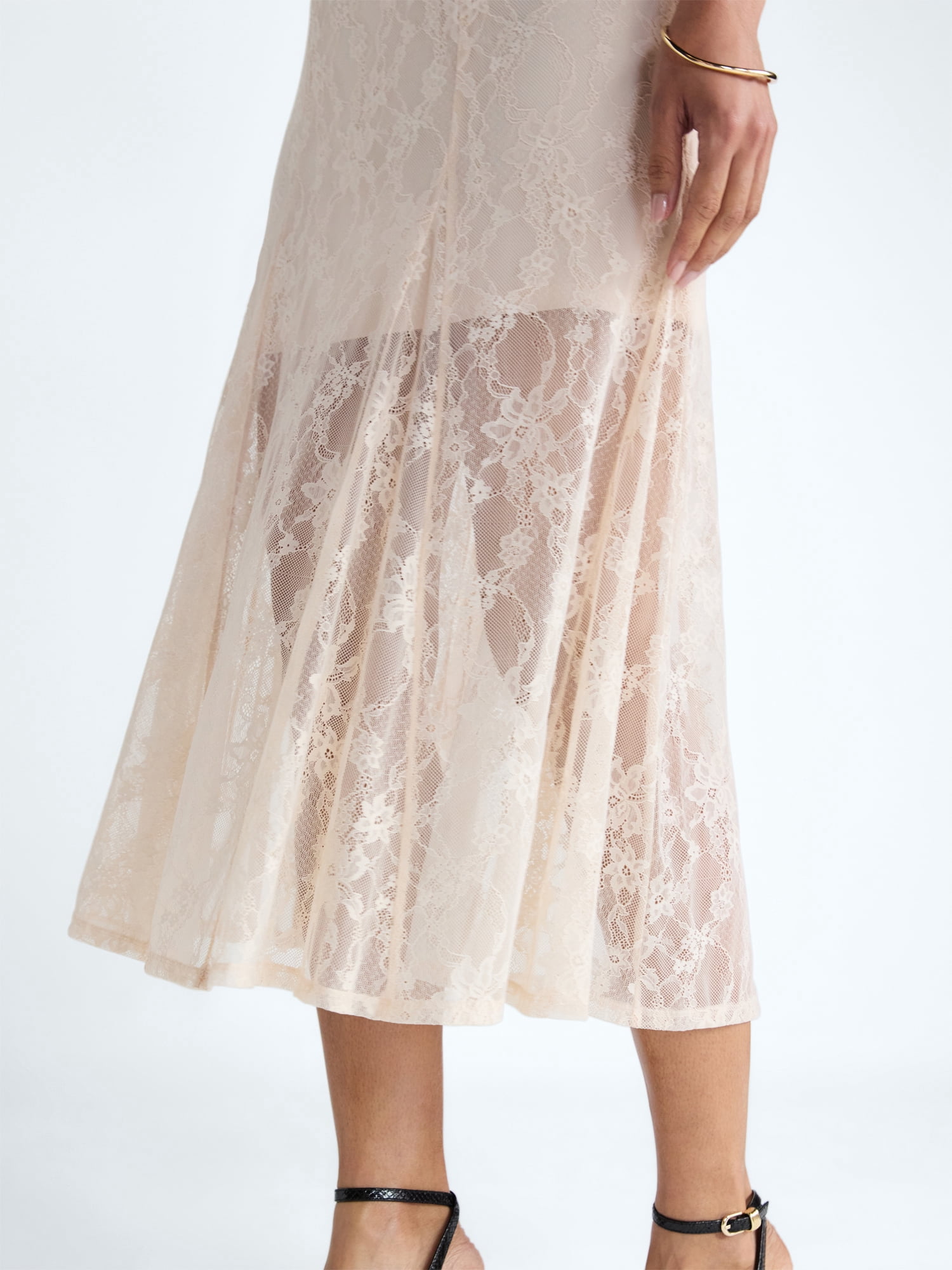 Devil Wears Prada Scoop Collection Women's Lace Maxi Skirt, Sizes XS-XXL