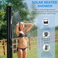 thumbnail image 3 of 7ft Black Outdoor Solar Heated Shower - Adjustable Temperature & Pressure, 9.2 Gal Capacity, Rotating Shower Head, Perfect for Poolside & Garden Use, 3 of 7