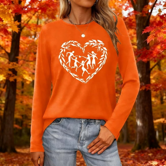 Craaazy Shirts for Women Long Sleeve Round Neck Casual Printed Womens Tops Loose Fit Sweatshirts Gifts for Women