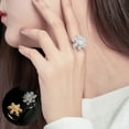 thumbnail image 3 of Anillo de apertura para mujer, anillos de decoración de cobre, decoraciones de mano ajustables, joyería chapada para niñas y mujeres, joyería Ropa, zapatos y accesorios Miscelánea Plata Minnieouse  AP014632-01, 3 of 6