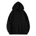thumbnail image 3 of Zaldita Men's Long Sleeve Plain Hooded Sweatshirt Hoodie Drawstring Pullover Top with Pocket Black M, 3 of 4
