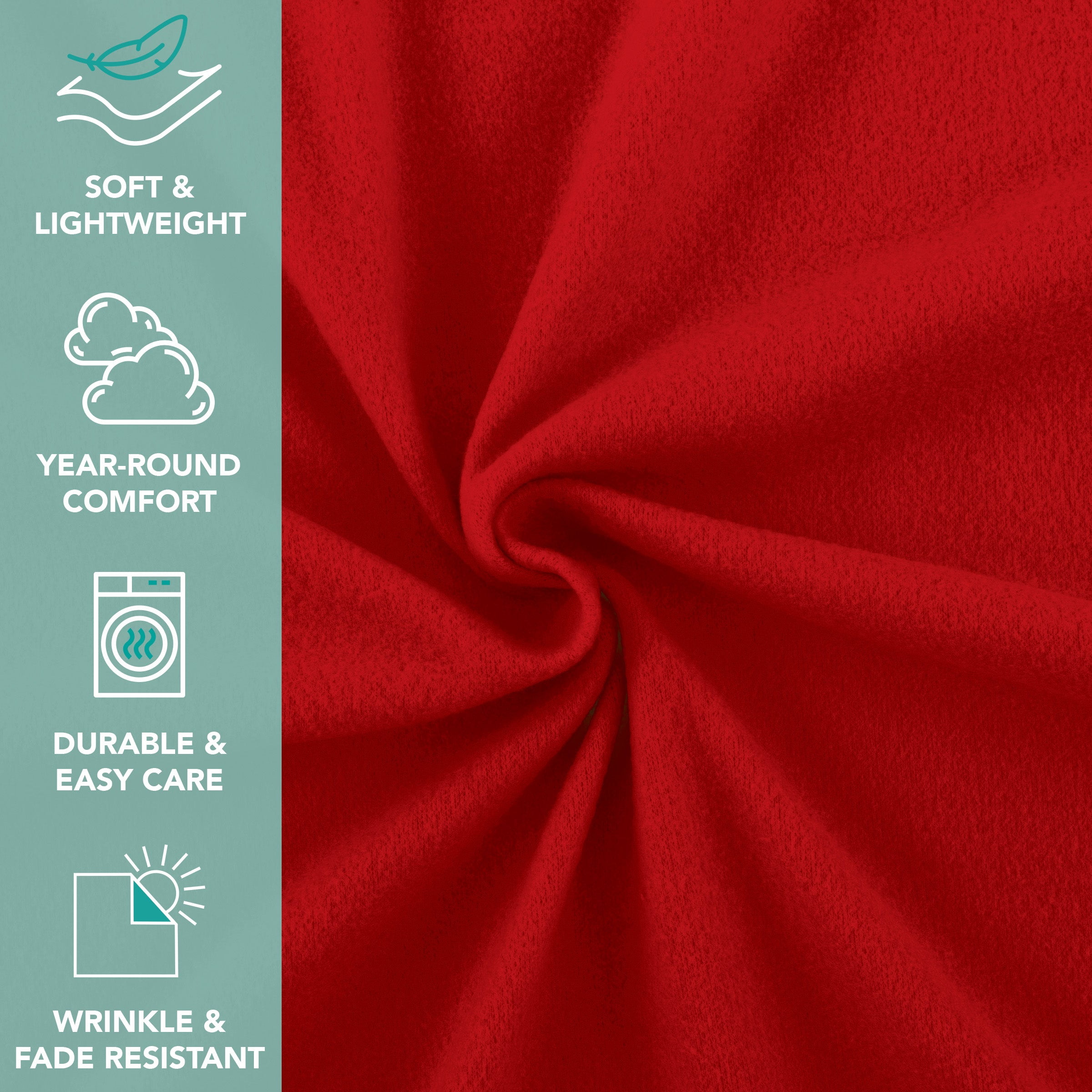 Arkwright Polar Fleece Throw Blankets (Pack of 6) Ultra Soft Cozy Blanket, 50 x 60 in, Red