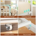 thumbnail image 3 of Hijob Modern Sturdy Metal Twin Daybed Frame with Trundle & Upholstered LED Headboard, Sofa Bed for Living Room & Bedroom, White & Natural Wood, 3 of 11