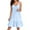 #072 Light Blue-A6, variant on Tianiyouqing Womens Swing Dresses for Plus Size Adjustable Spaghetti Strap V Neck High Waisted Work Sundress Sleeveless Ruffle Tiered Layered Knee Length Cotton A-Line Dresses Deep Red 3XL