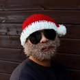 thumbnail image 4 of Pink Divertida máscara de barba decoración sombrero de Papá Noel unisex cómodo rojo para adultos niños, 4 of 5