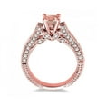 thumbnail image 3 of Antique milgrain 1.5 carat Princess cut Morganite and Diamond Engagement Ring 14k Rose Gold morganite & diamond engagement ring, 3 of 3