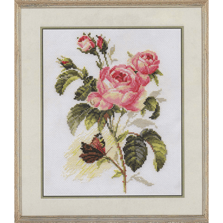 UPC: 4610009340913 | Rose and Butterfly 2-13 Counted Cross Stitch Kit