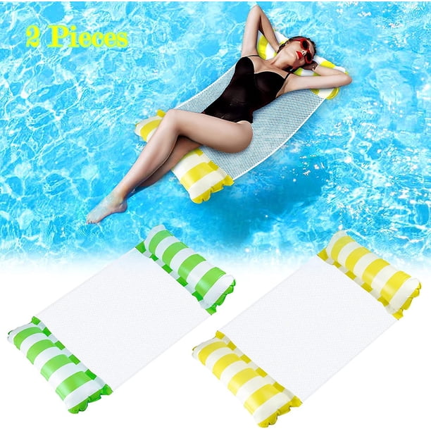 Adult Swimming Pool Hammock 2pcs, Inflatable Floating Hammock 4 In 1 Floating Hammock Multipurpose Water Hammock Foldable