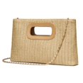 thumbnail image 2 of Bolso de mano de paja CHUNLI Chic para mujer, bolso de playa de verano, 2 of 6