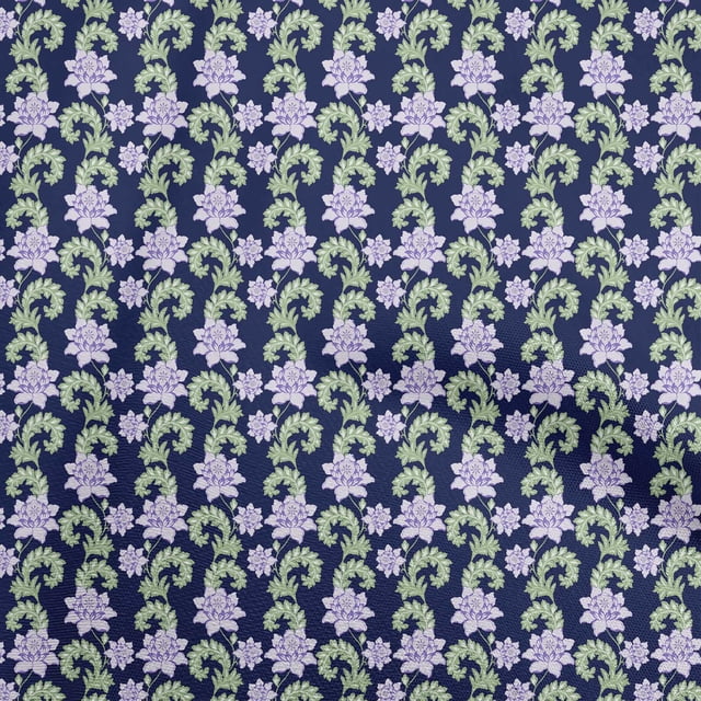 oneOone Cotton Flex Blue Fabric Florals Sewing Craft Projects Fabric Prints By Yard 40 Inch Wide