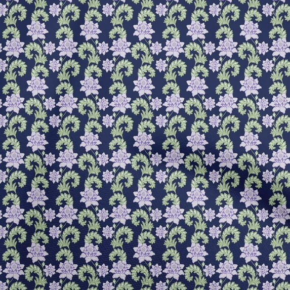 oneOone Rayon Blue Fabric Florals Diy Clothing Quilting Fabric Print Fabric By Yard 56 Inch Wide