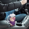 thumbnail image 4 of Yayeee 40oz Stainless Steel Tumbler with Straw and Handle Double-Wall Insulated Travel Water Bottle, Purple Wave Pattern, 4 of 8