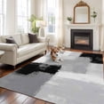 thumbnail image 2 of Area Rug for Living Room, Black Grey Non-Slip Indoor Ex Large Carpet for Bedroom/Dining Room, Abstract Geometric Color Block Oil Painting Washable Low-Profile Rectangle Floor Runner Rugs - 8 x 10 Ft, 2 of 8