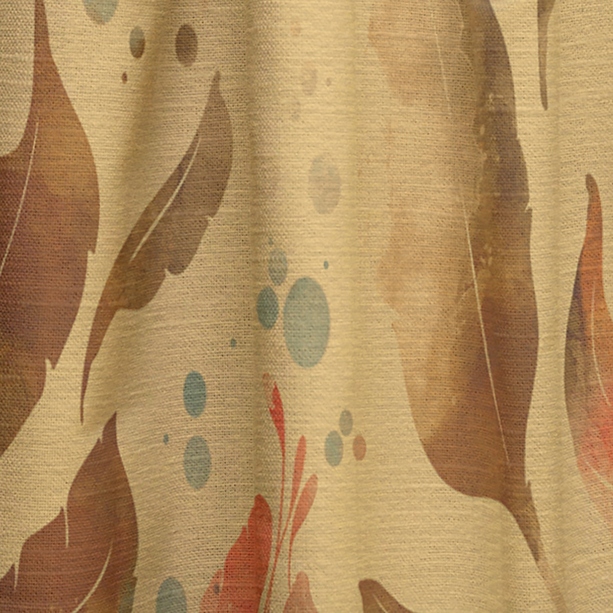 Designart 'Leaves Tea and Flowers' Bohemian & Eclectic Curtain Panel