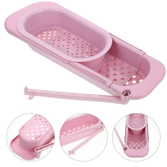 WHAMVOX  Kitchen Sink Drain Rack Fruit Collapsible Strainer Fruits Pink