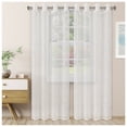 thumbnail image 1 of Scroll Soft Diffused Light Airy Lightweight Floral Sheer Curtain Set Ivory / 52"x63", 1 of 1
