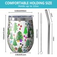 thumbnail image 5 of 12oz Stemless Wine Tumblers Multicolor Christmas Tree Pattern Vacuum Insulated Stainless Steel Travel Tumbler Cups Mug with Lid and Straw for Champaign,Cocktail,Beer with Cleaning Brush, 5 of 5
