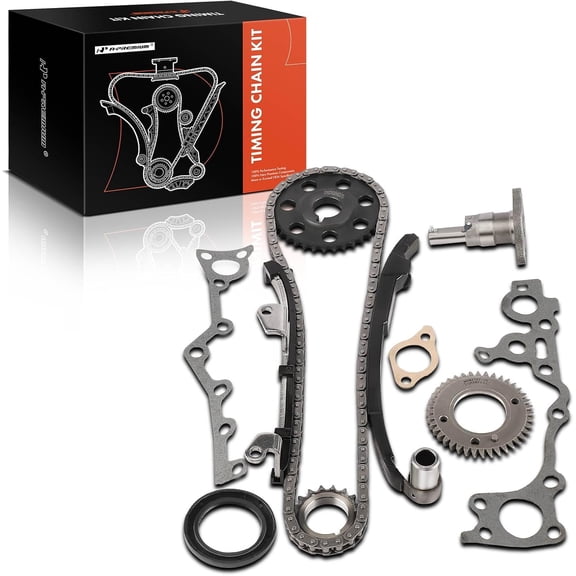 A-Premium 7PCS Engine Timing Chain Kit W/Sprocket & Tensioner & Guide Compatible with Toyota - Tacoma 1995-2004 - L4 2.4L - Replace# 1352375020, 1352974900