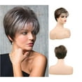 thumbnail image 2 of Shang Oumei Perruque Cheveux Courts Dégradé Marron avec Bandeau - Style Commerce Extérieur, Fibre Résistante à la Chaleur pour Femmes, 2 of 6