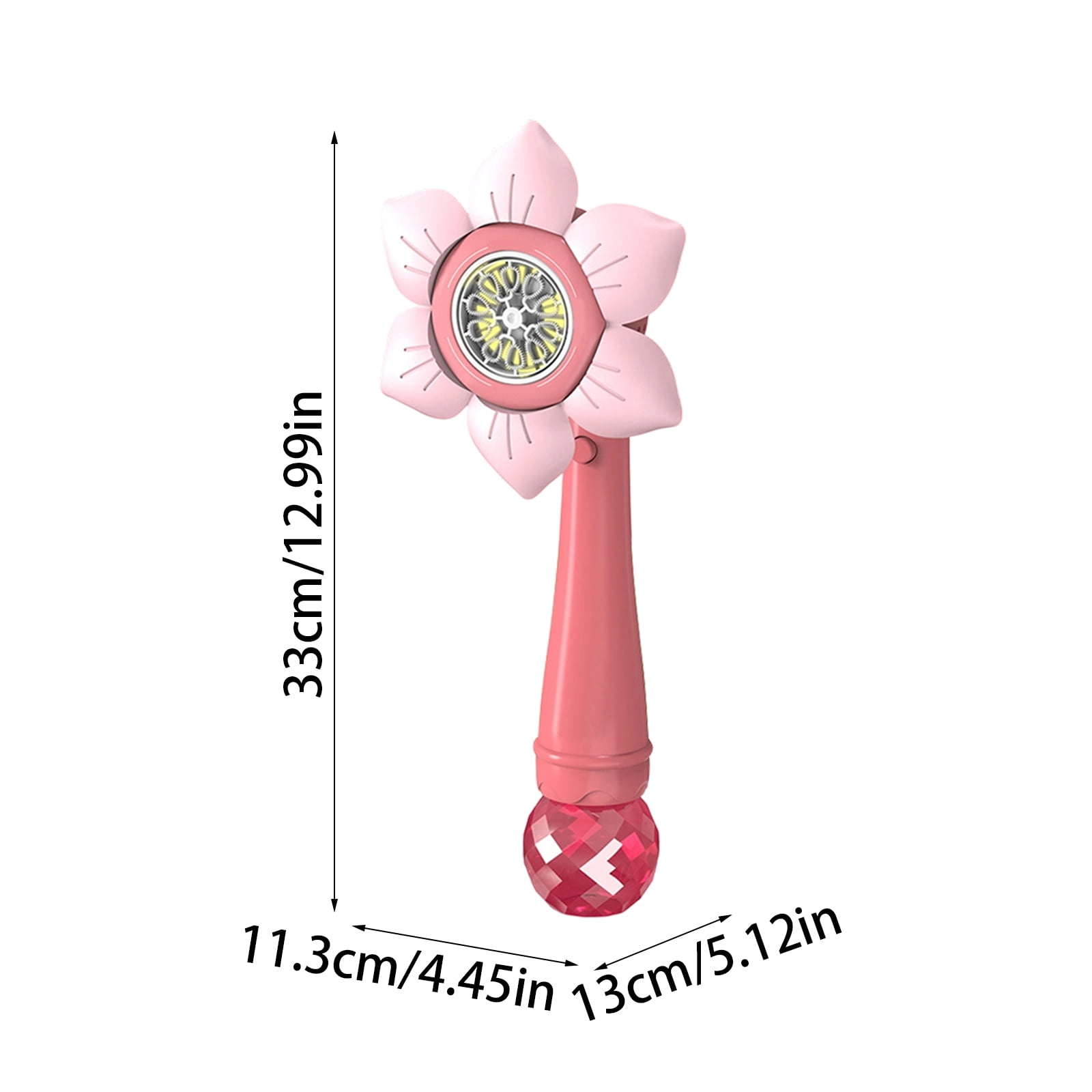 Sunflower Fully Automatic Bubble Machine, Snowflake Electric Bubble Blaster with Sound and Light, 360° Rotatable Portable Bubble Wand with 80ml Bubble Liquid for Outdoor Party Photo Prop