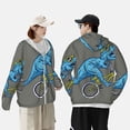 thumbnail image 6 of Haiem Fun Riding Dinosaur UPF 50+ Fishing Shirts for Men Long Sleeve UV Sun Protection Hoodie Non-Mask Outdoor Hiking Shirts, 6 of 9