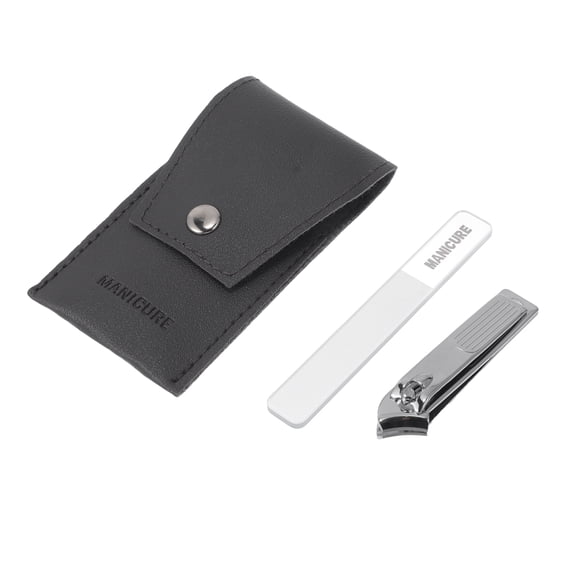 Unique Bargains 1 Set Stripe Pattern Nail Clippers Toenail Clippers Silver Tone