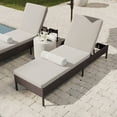 thumbnail image 6 of Martha Stewart Indoor-Outdoor Adjustable Patio Chaise Lounge Chair in Brown Rattan Wicker with Tan All-Weather Cushions, 6 of 13