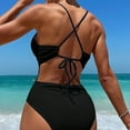 thumbnail image 6 of Bathing Suit for Women Wycnly Womens One-Piece Swimsuit Monokini Swimsuit for Women Sexy Slim Fit Cut out Strap Push up Swimsuit Beach Pool Party Black Swimwear, 6 of 6