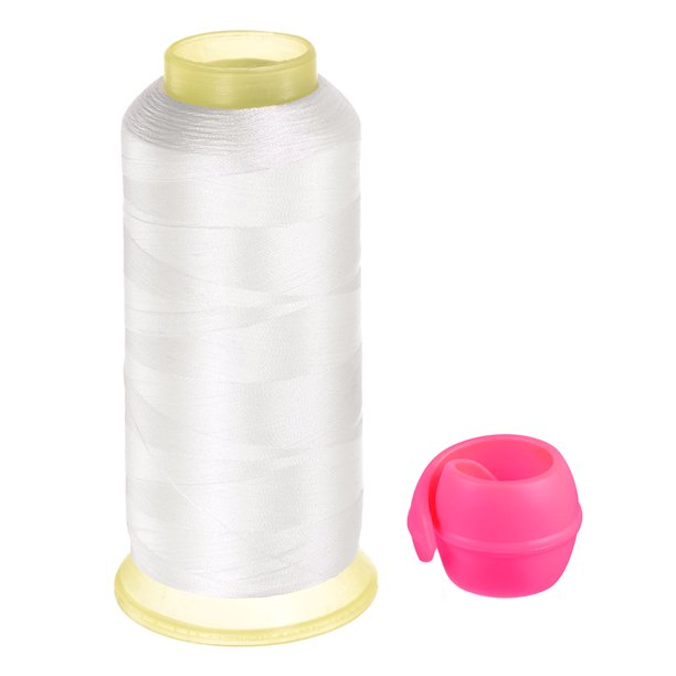 Kit de carretes de hilo de Poliéster bordado Unique Bargains 3937 Yardas Blanco rosa