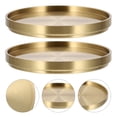 thumbnail image 3 of MasteelfCA 2Pcs Brass Tea Serving Mats Desktop Coasters Simple Tea Cup Cushions for Home Golden, 3 of 7