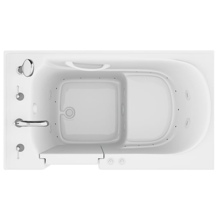 HD Series 30 in. x 53 in. Left Drain Quick Fill Walk-In Air Tub in White HD Series 30 in. x 53 in. Left Drain Quick Fill Walk-In Air Tub in White