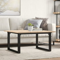 vidaXL Coffee Table O-Frame 31.5"x31.5"x17.7" Solid Wood Pine and Steel
