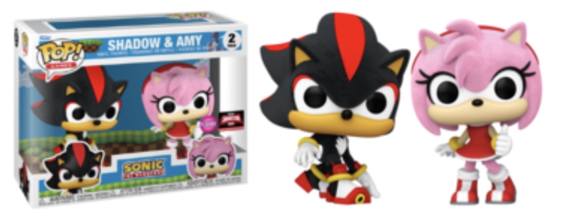 Funko Pop! Games Shadow & Amy Sonic the Hedgehog Flocked Vinyl Figures 2 Pack