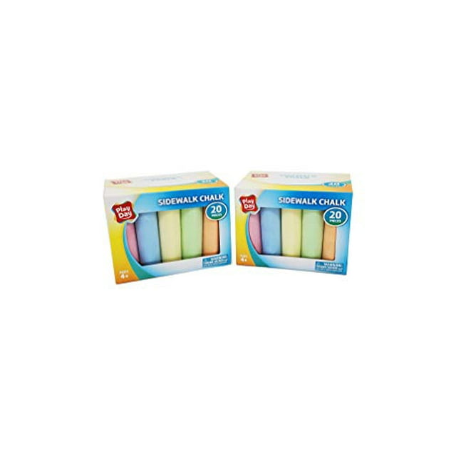 Play Day Sidewalk Chalk 20 Pieces (2 Pack)