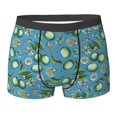 thumbnail image 6 of Men's Boxer Briefs, Cute Limes Leaves Flowers Blue Soft Comfy Mens Underwear Boxer Briefs Breathable With Widen Waist, 6 of 7