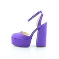 thumbnail image 2 of Jessica Simpson Skilla Purple Satin Platform Pump Buckle Strap Block Heel Sandal (Paris Purple, 6.5), 2 of 8