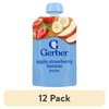 (12 pack) Gerber Stage 2 Baby Food, Apple Strawberry Banana Puree Pouch 3.5 oz