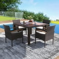 thumbnail image 2 of Costway Patio Dining Chairs Set of 4 with Acacia Wood Armrest Heavy Duty Metal Frame, 2 of 8