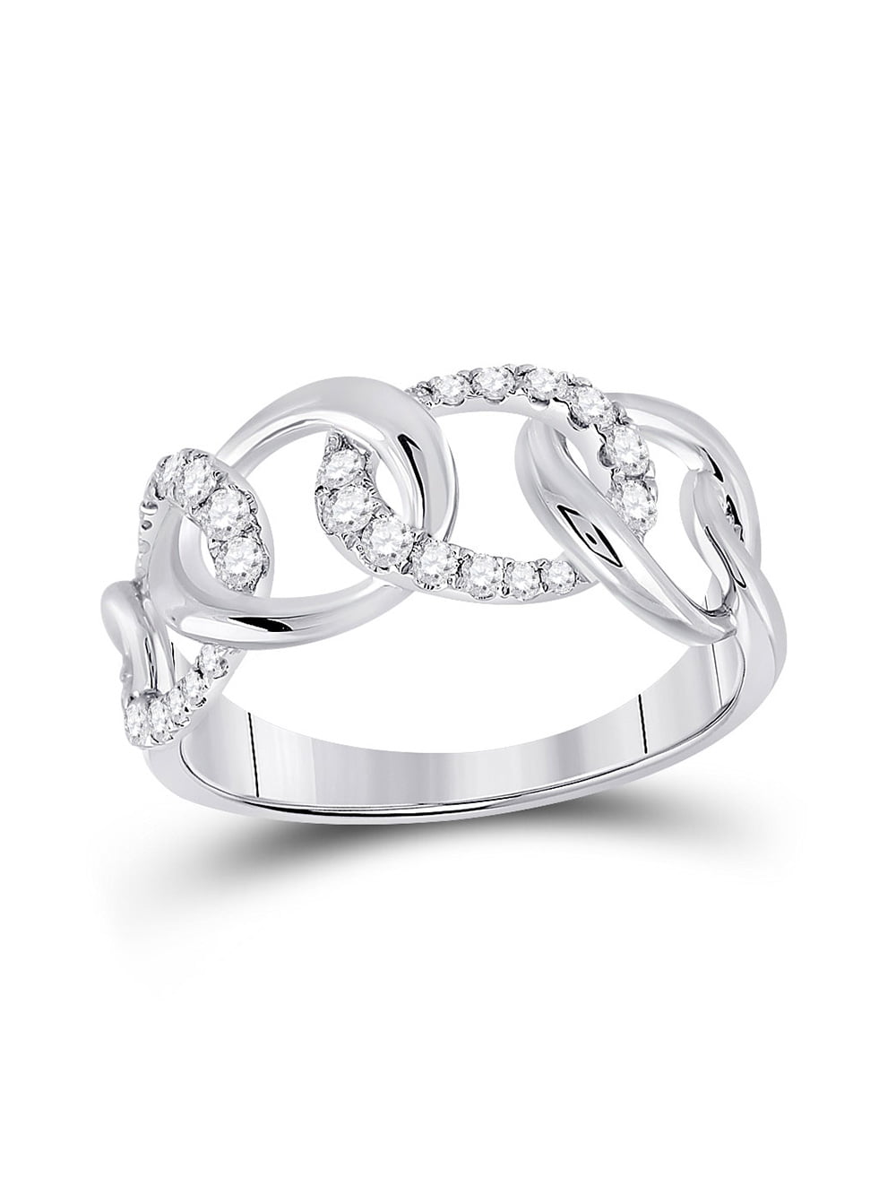2.5mm Silver Stackable 1/3 Cttw HI/I3 Diamond Scalloped Band