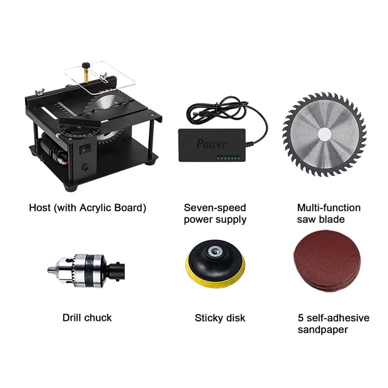 Mini Table Saw For Crafts – 200W, 7-Speed, Adjustable Blade Height (0-16mm) For Wood & Acrylic