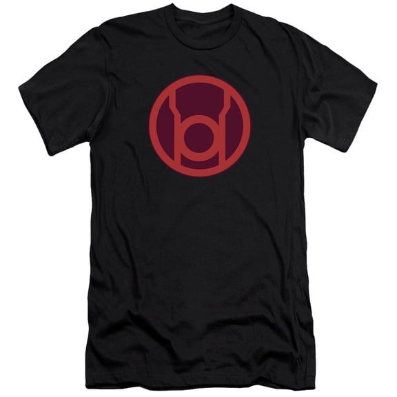 Green Lantern Red Symbol S/S Adult 30/1 T-Shirt Black