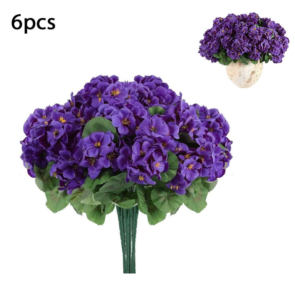 6 Pcs Artificial Geranium Flowers for Outdoors Geranium Silk Red Flower Outdoor UV Resistant Garden Plants Faux Flowers for Christmas Home Kitchen Table Centerpieces Decor, Without Flower Pot