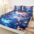thumbnail image 3 of Homewish Kawaii Salamander Axolotl Twin Sheet Sets,Magic Animal Twin Fitted Sheet,Pink Blue Flat Sheet For Children,Breathable Home Decor,3pcs, 3 of 7