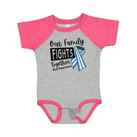 

Inktastic Our Family Fights Together ALS Awareness Gift Baby Boy or Baby Girl Bodysuit