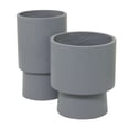 thumbnail image 5 of DecMode 14", 17"H Indoor Outdoor Gray Magnesium Oxide Planter (2 Count), 5 of 7