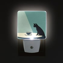 Yayeee LED Night Light for The Home Plug in With Light Sensors 2 Pack, Black Cat