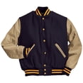 thumbnail image 1 of Varsity Jacket 3Xl Dark Navy/Cream/Light Gold, 1 of 1